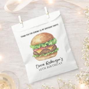 Watercolor Burger Feest Verjaardag Bedankt Bedankzakje
