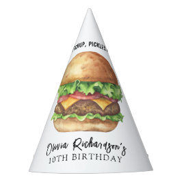 Watercolor Burger Feest Verjaardag Feesthoedjes