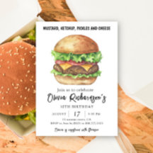 Watercolor Burger Feest Verjaardag