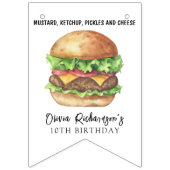 Watercolor Burger Feest Verjaardag Vlaggetjes (Tweede vlag)