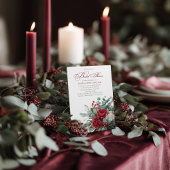 Watercolor Burgundy & Blush Roses Bridal Shower Kaart