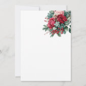 Watercolor Burgundy & Blush Roses Bridal Shower Kaart (Achterkant)