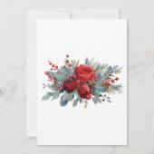 Watercolor Burgundy & Blush Roses Wedding  Kaart (Achterkant)