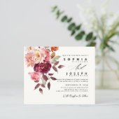 watercolor Burgundy Bouquet Floral Wedding (Staand voorkant)