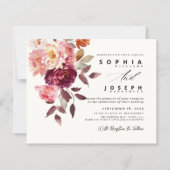 watercolor Burgundy Bouquet Floral Wedding (Voorkant)