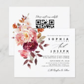 watercolor Burgundy Bouquet Floral Wedding (Voorkant / Achterkant)