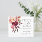 watercolor Burgundy Bouquet Floral Wedding (Staand voorkant)