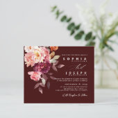 watercolor Burgundy Bouquet Floral Wedding (Staand voorkant)