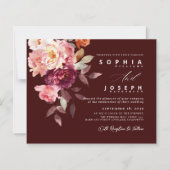 watercolor Burgundy Bouquet Floral Wedding (Voorkant)