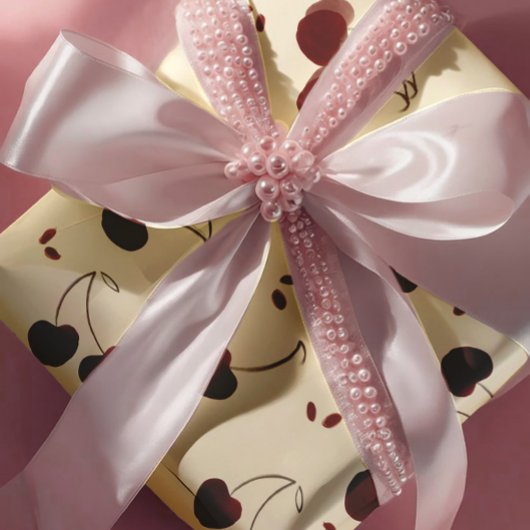 Watercolor Burgundy Cherries – Modern - Valentine Cadeaupapier