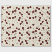 Watercolor Burgundy Cherries – Modern - Valentine Cadeaupapier (Vlak)