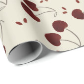 Watercolor Burgundy Cherries – Modern - Valentine Cadeaupapier (Rol Hoek)