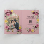  Watercolor Burgundy Country Roses Pink (Binnen)