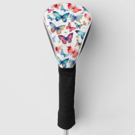 Watercolor Butterflies Colorful Pattern Golfheadcover