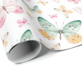 Watercolor Butterflies Pattern Cadeaupapier (Rol Hoek)