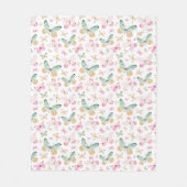 Watercolor Butterflies Pattern Fleece Deken (Voorkant)