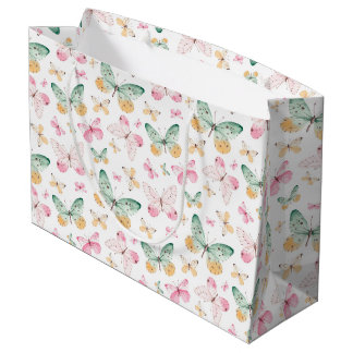 Watercolor Butterflies Pattern Groot Cadeauzakje
