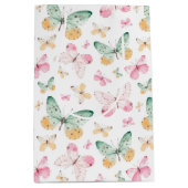 Watercolor Butterflies Pattern Medium Cadeauzakje (Voorkant)