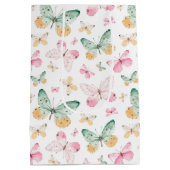 Watercolor Butterflies Pattern Medium Cadeauzakje (Achterkant)