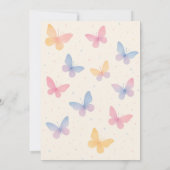 Watercolor Butterfly 1st Birthday Party Kaart (Achterkant)