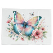 Watercolor Butterfly Floral Gift Bag Groot Cadeauzakje (Achterkant)
