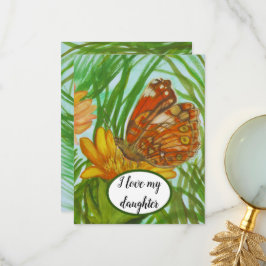 watercolor butterfly flower garden bedankkaart