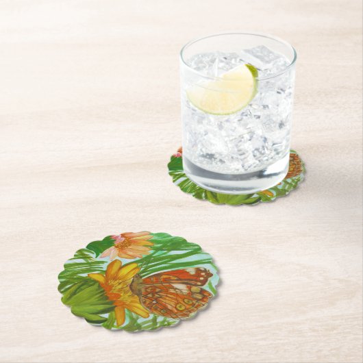 Watercolor Butterfly flower garden Kartonnen Onderzetters (Insitu)