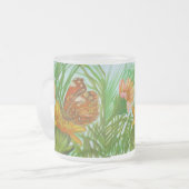 Watercolor Butterfly flower garden Matglas Koffiemok (Voorkant links)