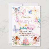 Watercolor Butterfly Magical Fairy Birthday Kaart (Voorkant)