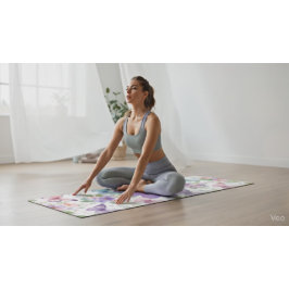 Watercolor Butterfly Meadow & Floral Monogram Yogamat