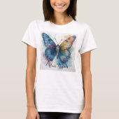 Watercolor Butterfly Nature Art Personalized T-shirt (Voorkant)