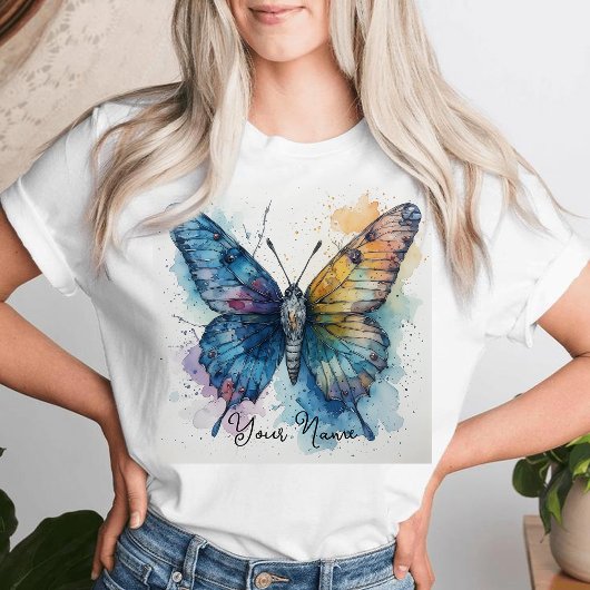 Watercolor Butterfly Nature Art Personalized T-shirt