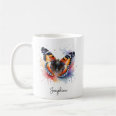 Watercolor Butterfly Red Admiral Personalized Mug Koffiemok (Links)