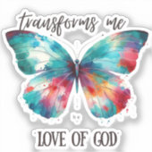 Watercolor butterfly with Christian quote: "God's  Sticker (Voorkant)