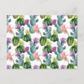 Watercolor Cacti Art Pattern Briefkaart (Voorkant)