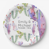 Watercolor Cacti Feest Persoonlijk Papieren Bordje (Voorkant)