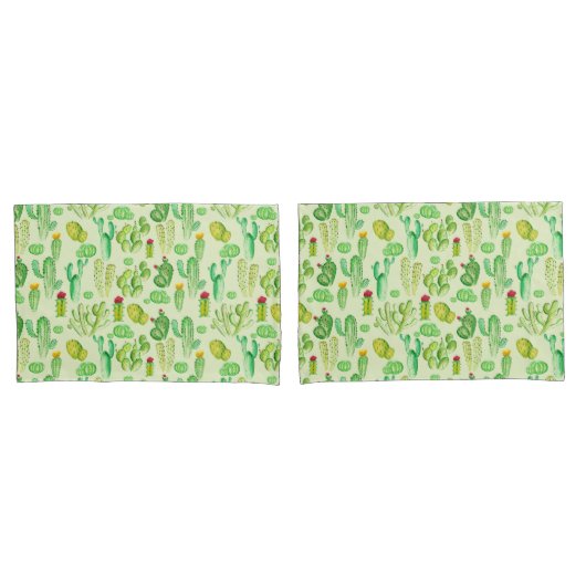 Watercolor Cacti Patroon Kussensloop Set (Voorkant-Set)