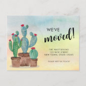 Watercolor Cacti Verhuizen Aankondigingskaart (Voorkant)