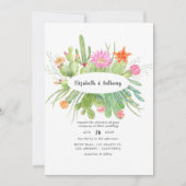 Watercolor Cactus Bruiloft Kaart (Voorkant)