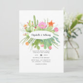 Watercolor Cactus Bruiloft Kaart (Staand voorkant)