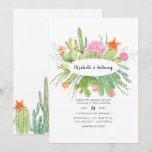 Watercolor Cactus Bruiloft