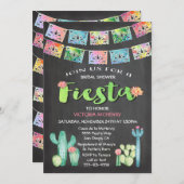 Watercolor Cactus Bruiloft Mexican Feest Kaart (Voorkant / Achterkant)