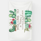 Watercolor Cactus Bruiloft Spandoek (Verticaal)