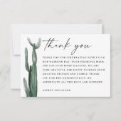 Watercolor Cactus Bruiloft | Woestijn Botanisch Bedankkaart (Voorkant)