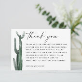 Watercolor Cactus Bruiloft | Woestijn Botanisch Bedankkaart (Staand voorkant)