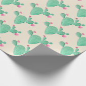 Watercolor Cactus Bruiloftsfeest Cadeaupapier (Hoek)