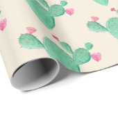 Watercolor Cactus Bruiloftsfeest Cadeaupapier (Rol Hoek)