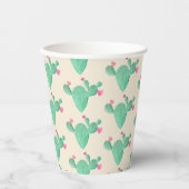 Watercolor Cactus Bruiloftsfeest Papieren Bekers (Voorkant)