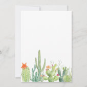 Watercolor Cactus Bruiloftsrepetitie Diner Kaart (Achterkant)