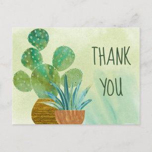 Watercolor Cactus Dank je dagelijkse ansichtkaart Briefkaart